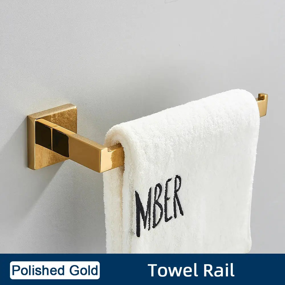 Brushed gold stainless steel bathroom accessories set