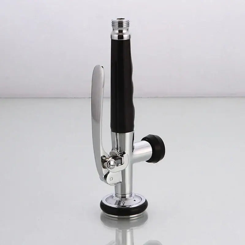 Brushed nickel & chrome kitchen shower head with rubber grip