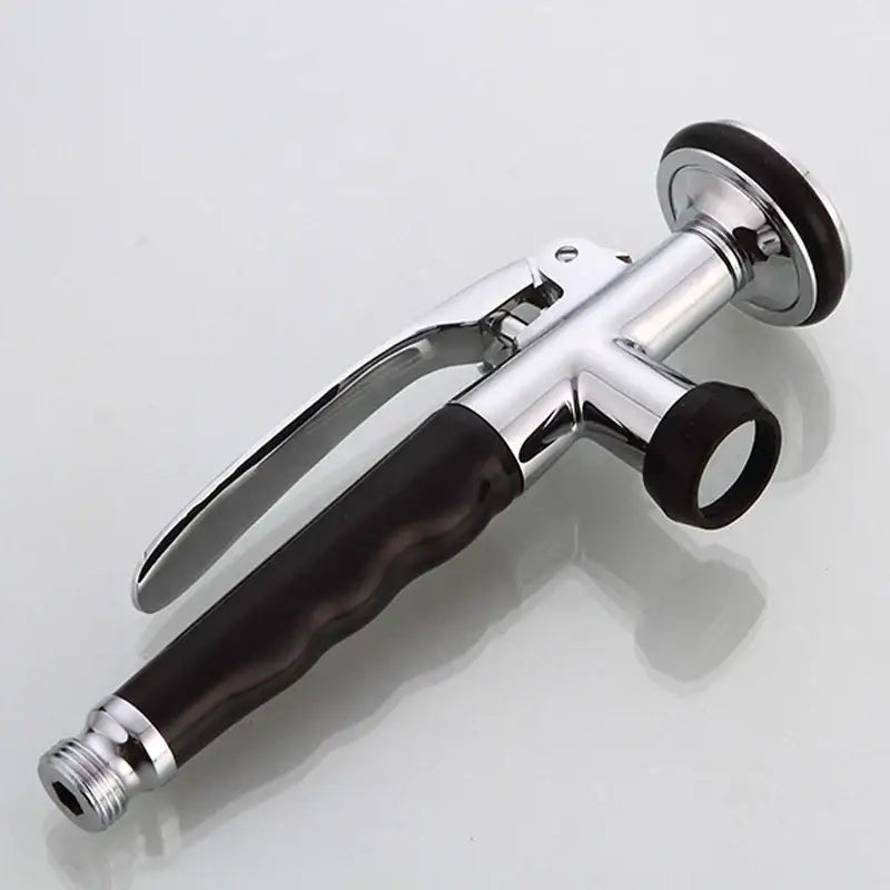 Brushed nickel & chrome kitchen shower head with rubber grip