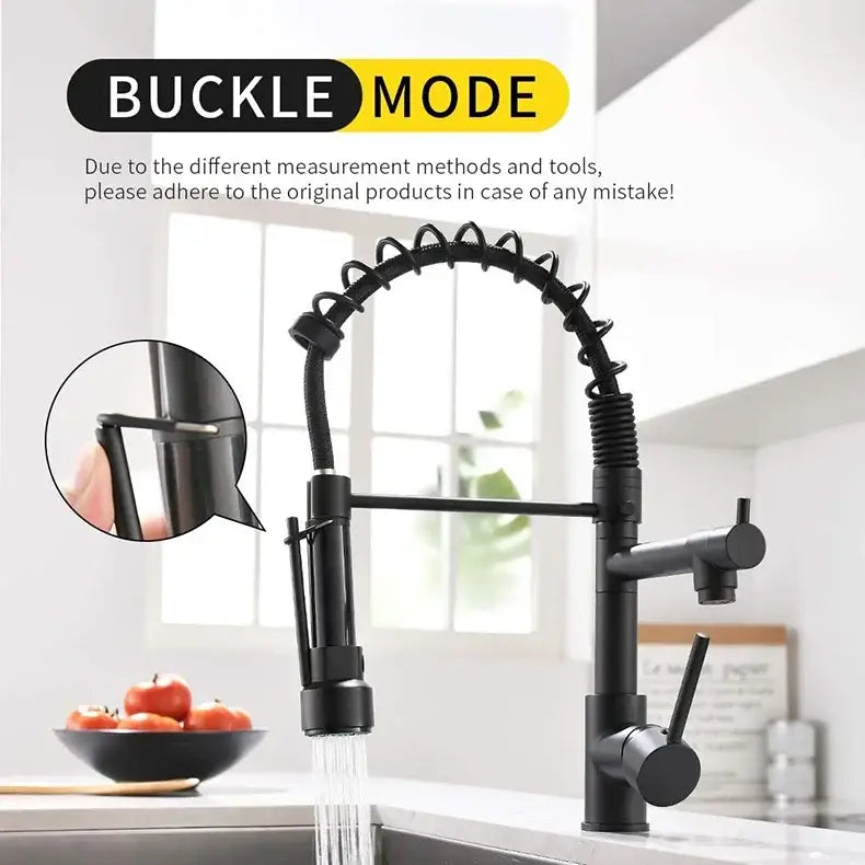 Brushed nickel kitchen faucet with swivel water outlet
