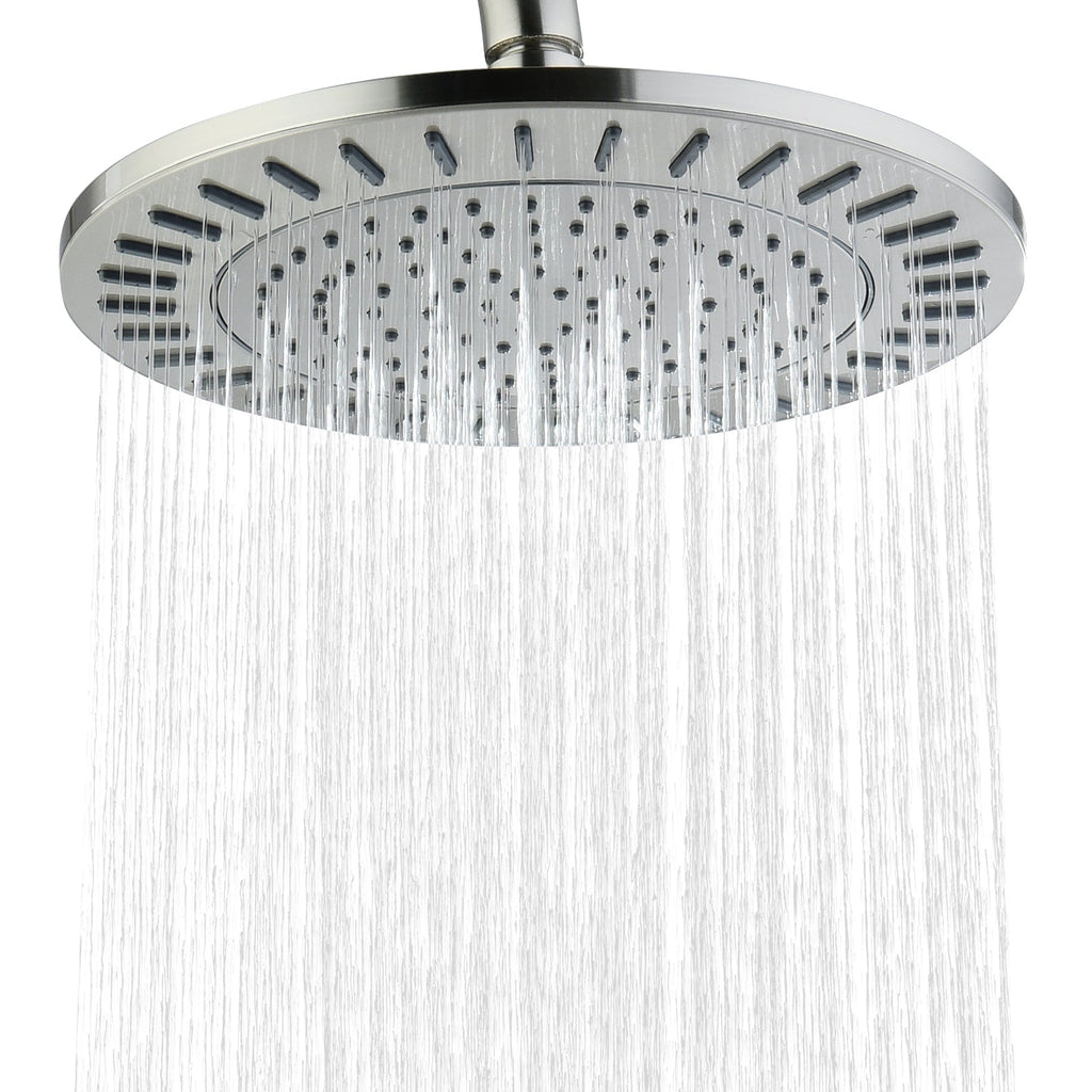 9-Inch Waterfall Rain Shower Head with Adjustable Angle and Anti-Clog Silicone Nozzles