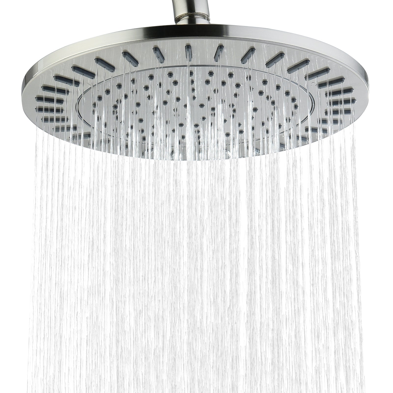 9-Inch Waterfall Rain Shower Head with Adjustable Angle and Anti-Clog Silicone Nozzles