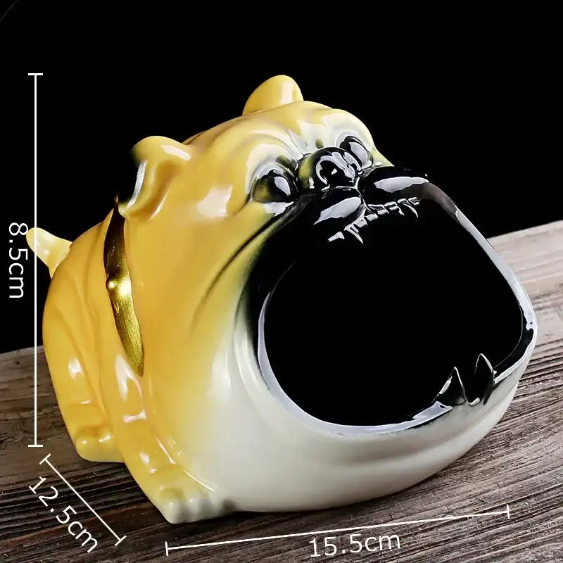 Bulldog sunglasses ceramic ashtray set of 4 living room decor