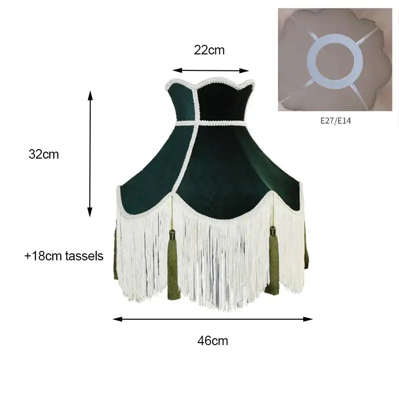 Burgundy wine red velvet scalloped lampshade with tassels living room