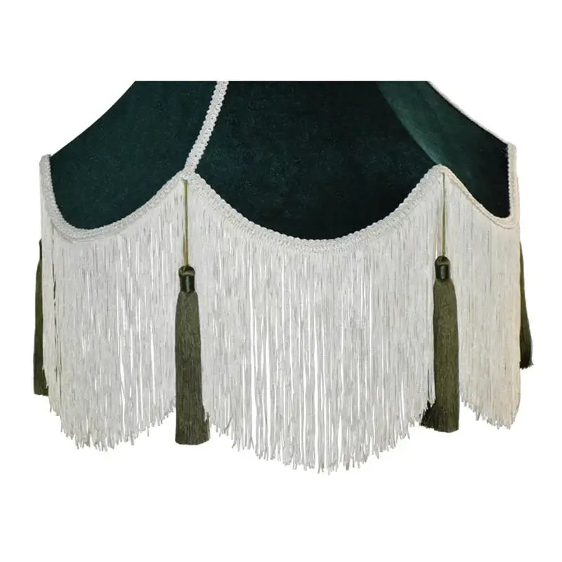 Burgundy wine red velvet scalloped lampshade with tassels living room
