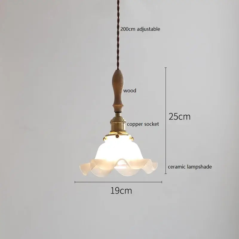 Butterfly ceramic led pendant lamp bedroom white fluted light