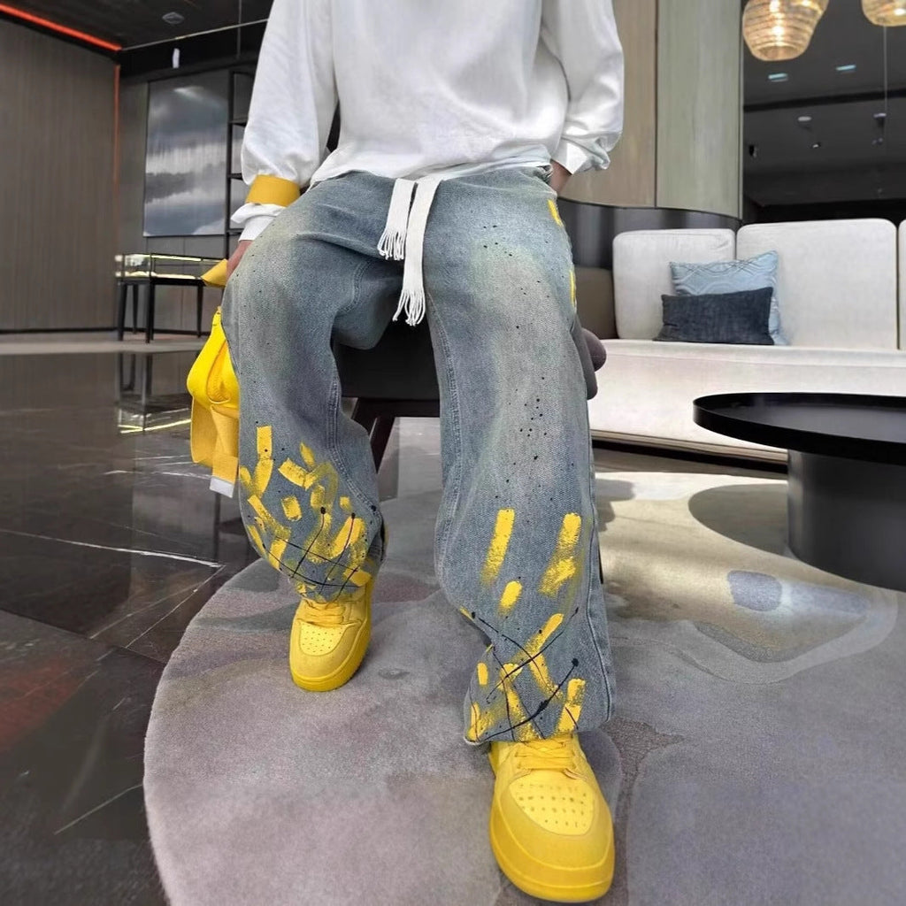 Men's Casual Pants Hand-painted