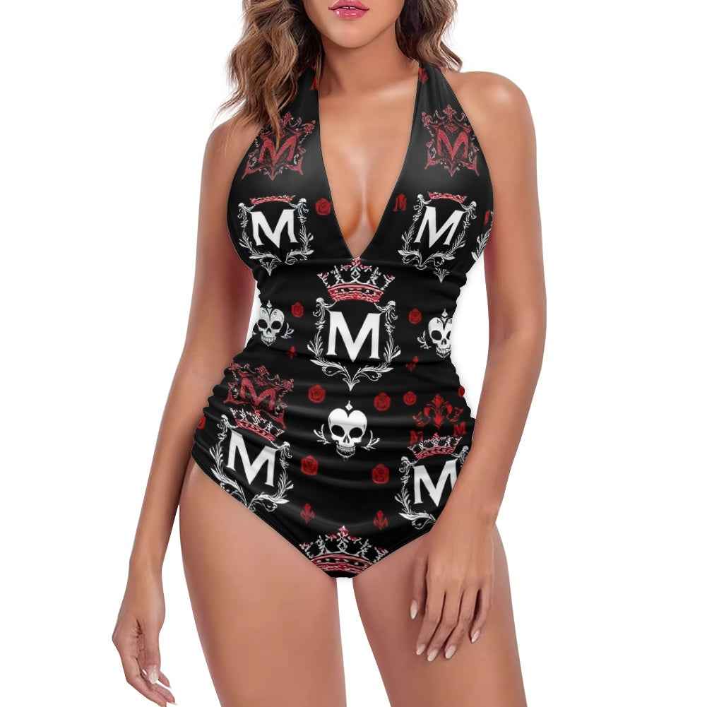MUNSIEUR All-Over Print Women's High Cut One-piece Swimsuit