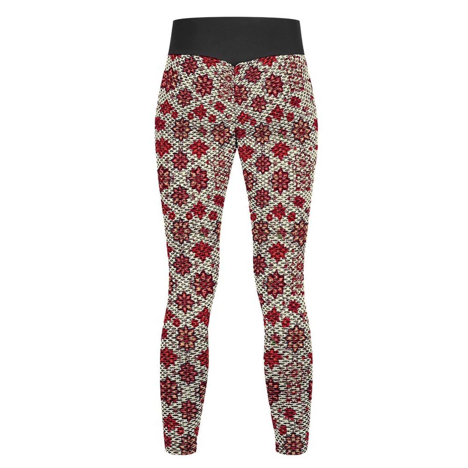 Munsieur Custom Printed Honeycomb Textured Yoga Leggings for Women