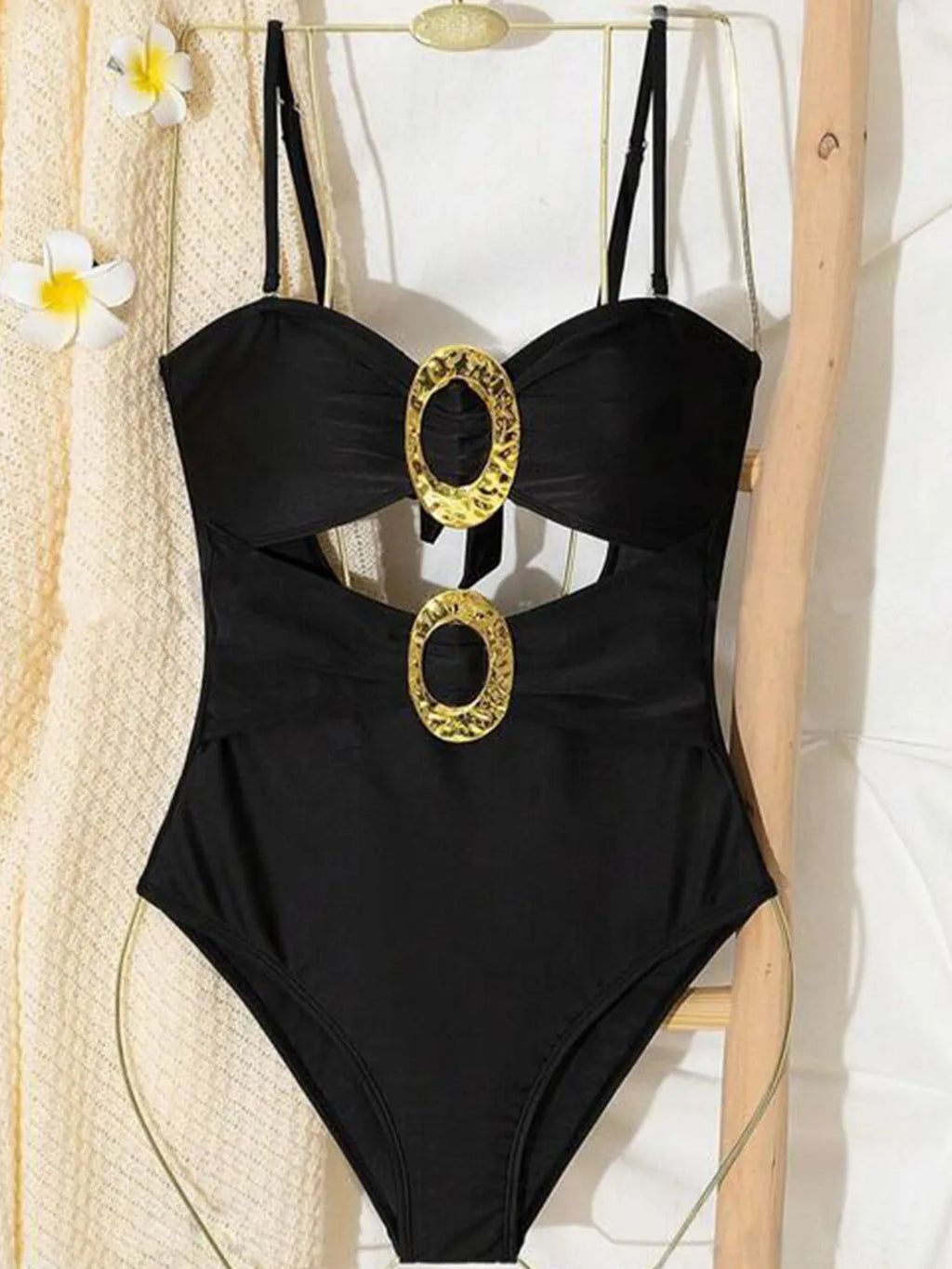 Cutout Neck One-Piece Swimwear