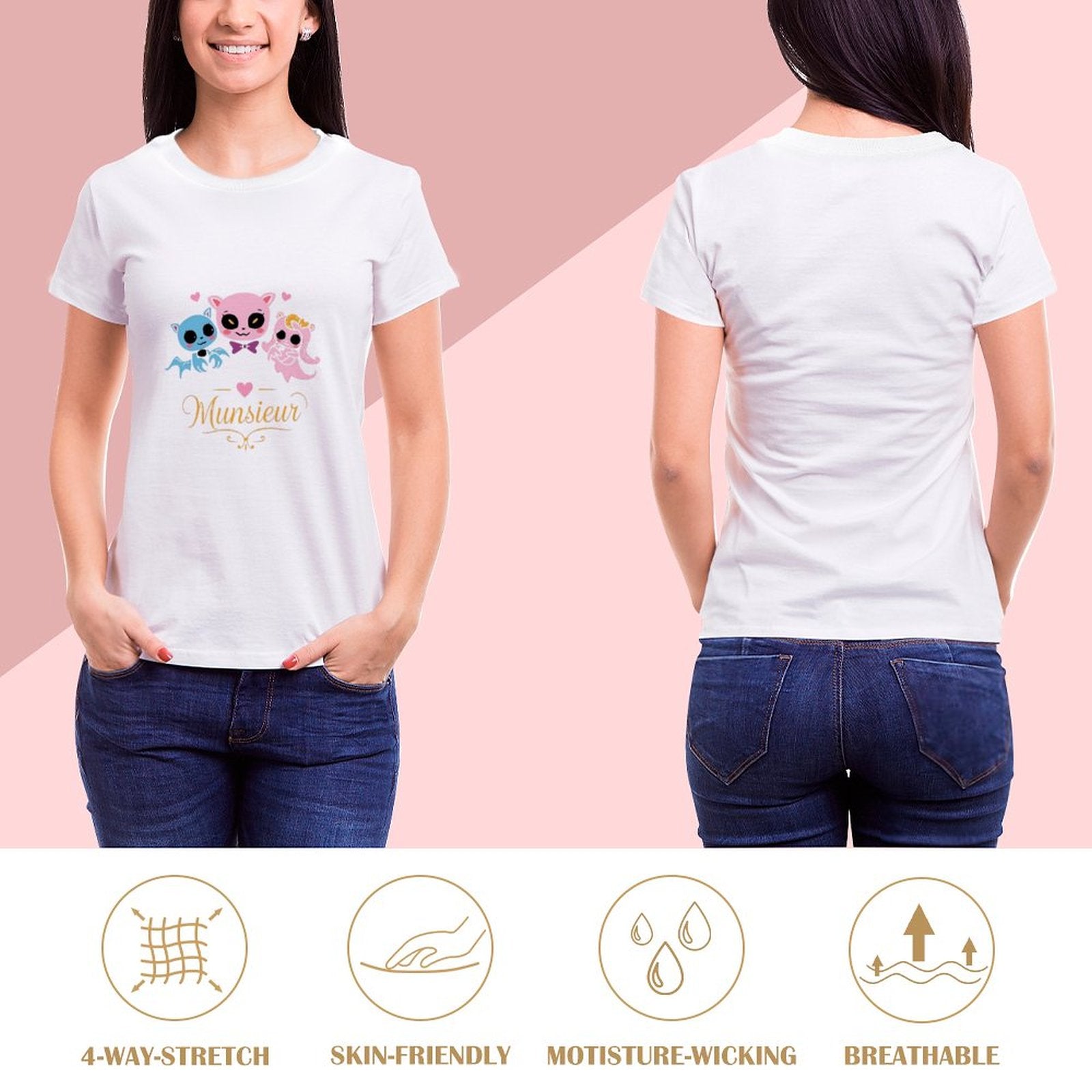 Women's Munsieur T-shirt Valentine's Day Collection "Vampire Friends" Designer Streetwear for Her