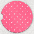 Car Coaster Set - Pink Anchors