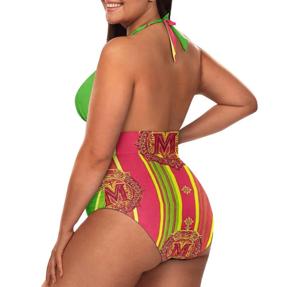Women's High Cut One Piece Swimsuit - All-Over Print Bathing Suit