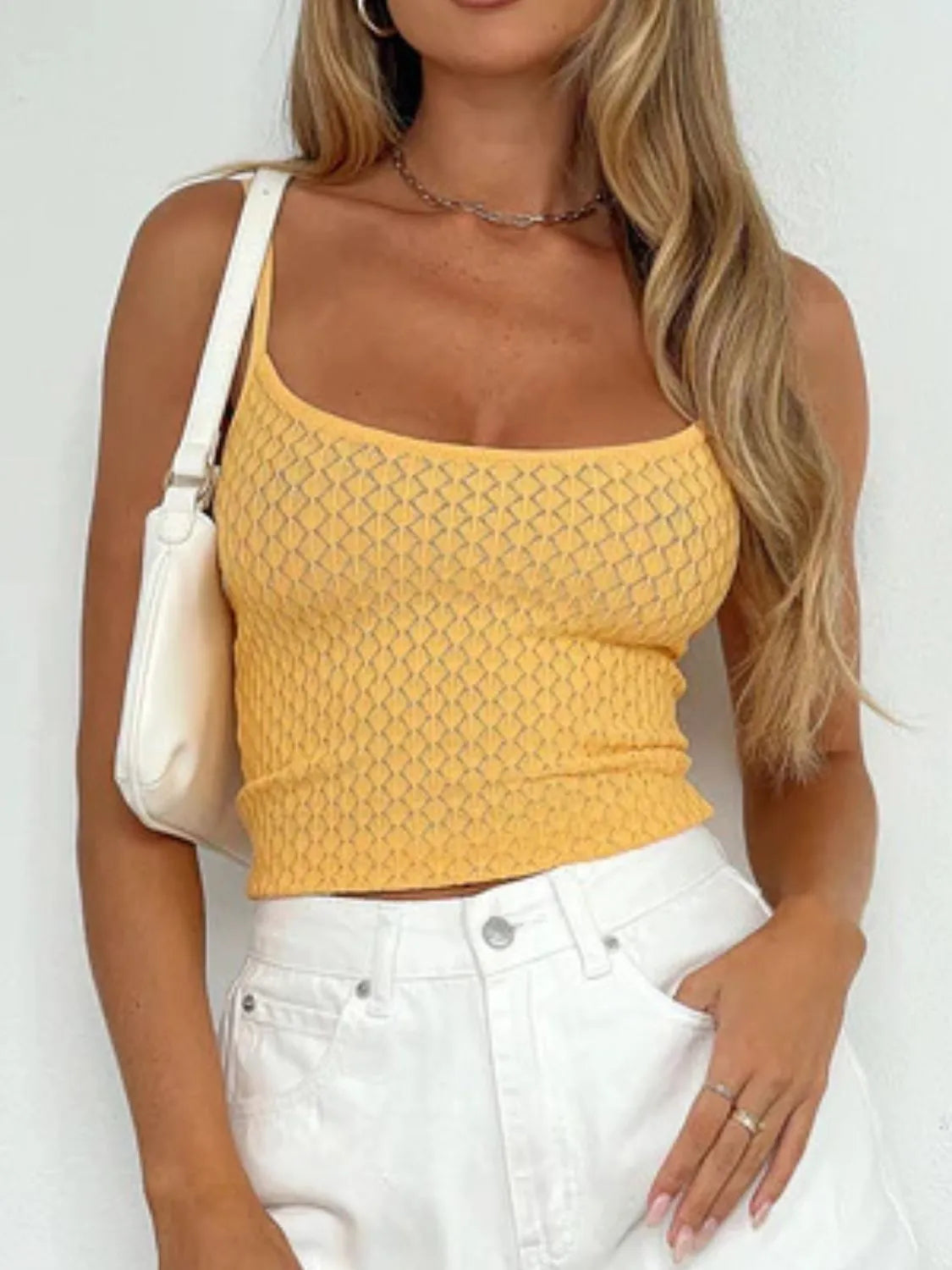 Lace Square Neck Cami T-shirt Wakanda Stripe