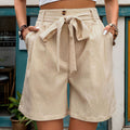 Women's Simple But Sexy Casual Lace Up Elastic Waist Solid Color Bottoms