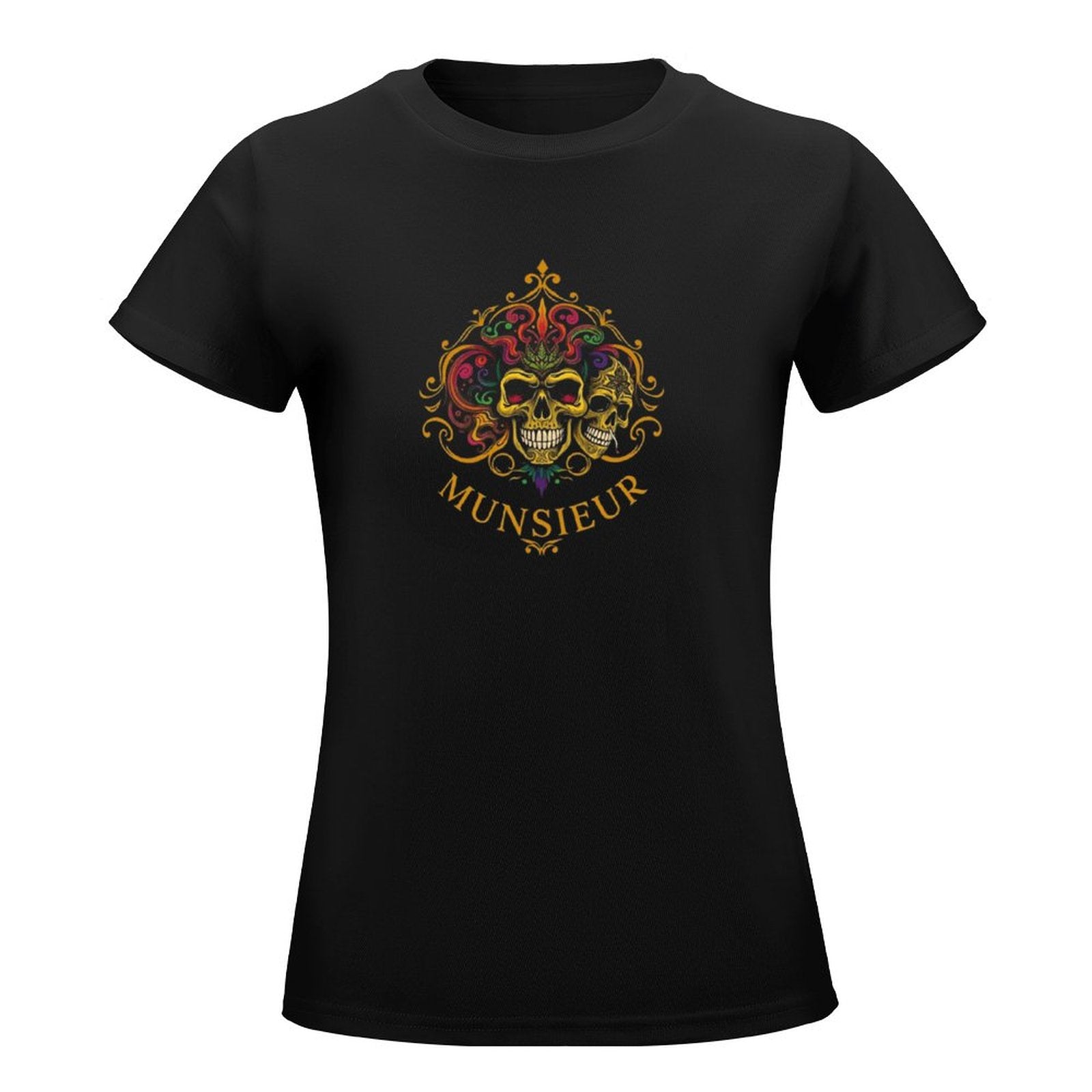 Munsieur Women's T-shirt "Mardi Gras" Designer Streetwear for Her Embroidered