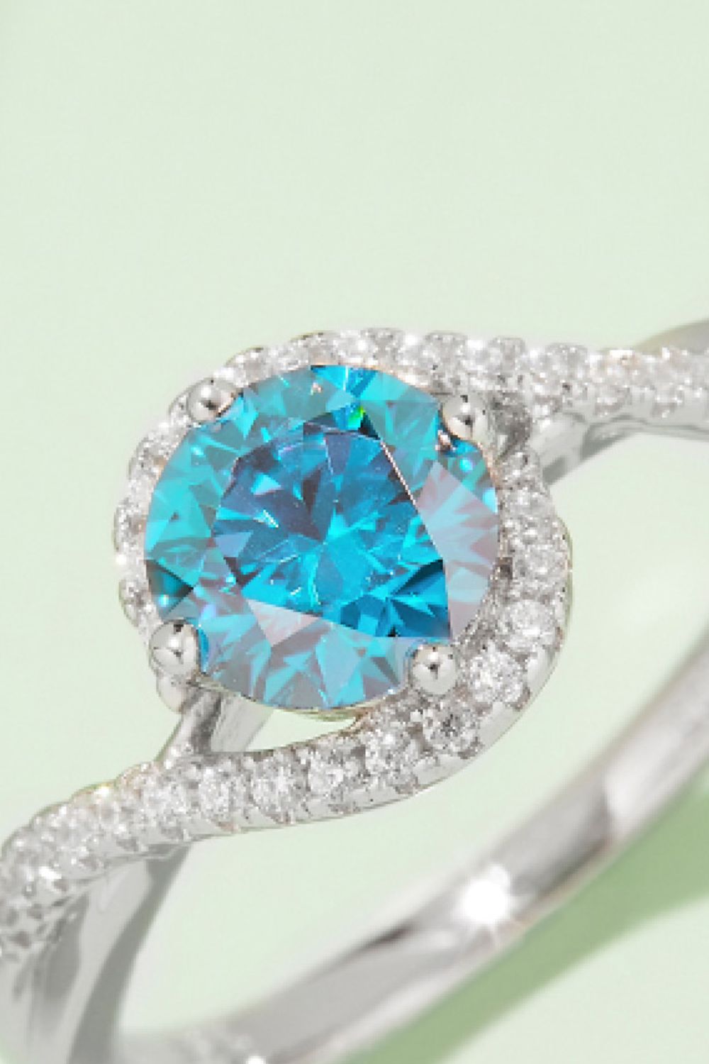1 Carat Moissanite Contrast Lab-grown Diamond 1pc Ring 925 Sterling Silver