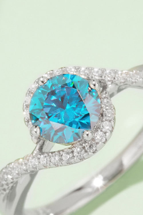 1 Carat Moissanite Contrast Lab-grown Diamond 1pc Ring 925 Sterling Silver