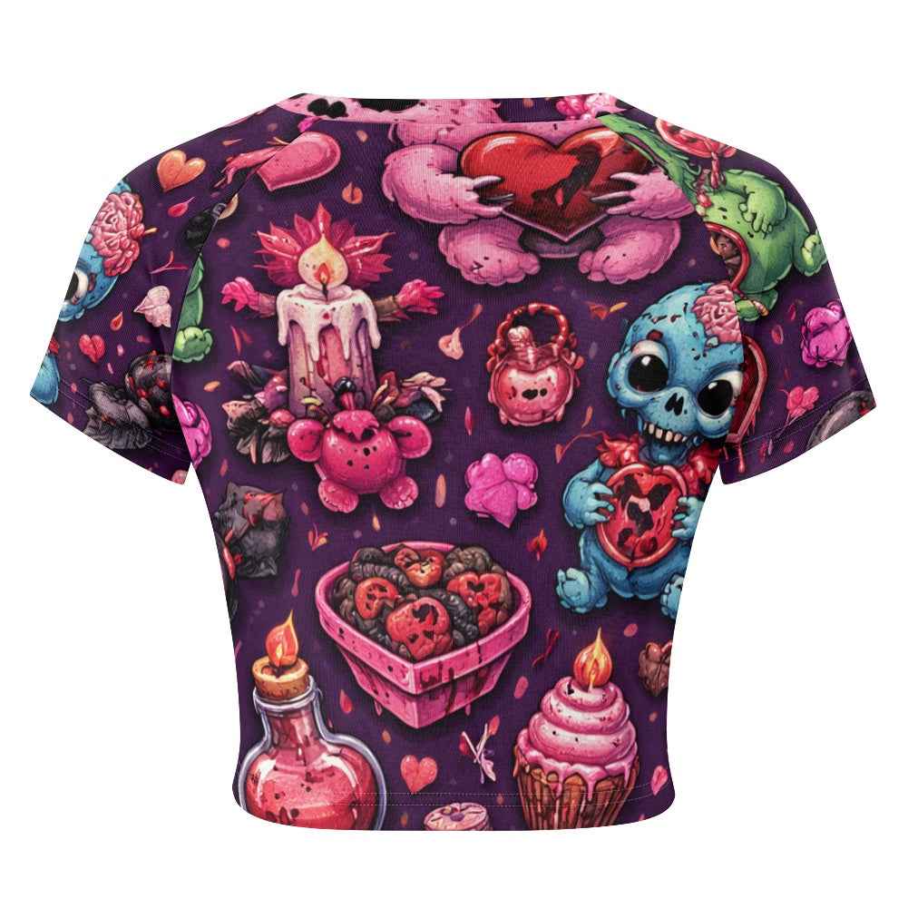 MUNSIEUR Tight cropped navel-baring T-shirt Valentine's Day Collection