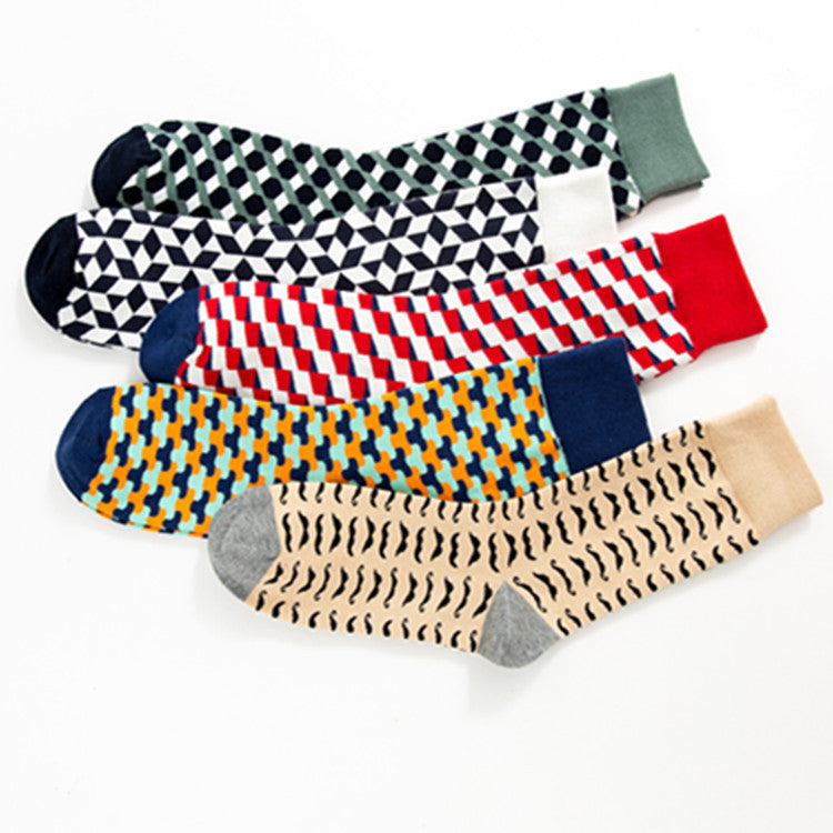 Men's Casual Mid-calf Casual Cotton Socks