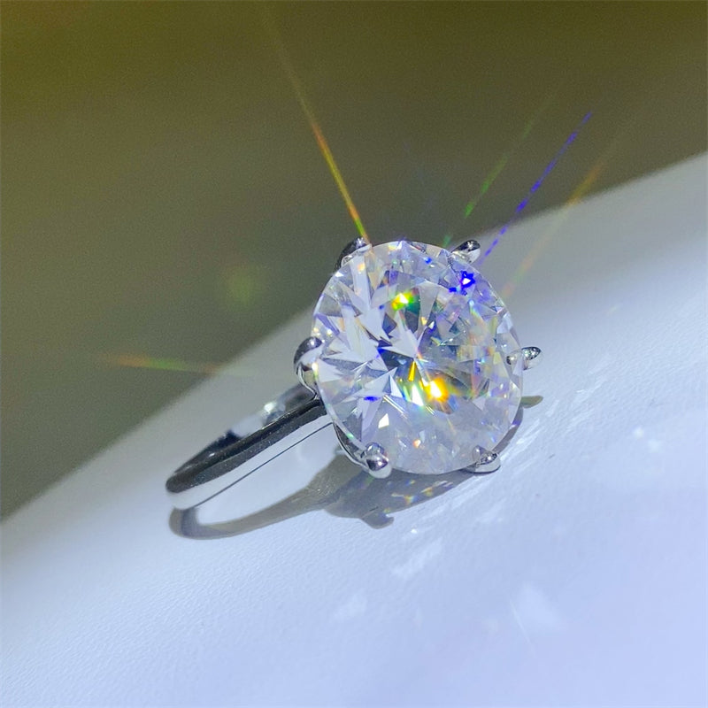 10 Carat Moissanite 925 Sterling Silver Brilliant Ring