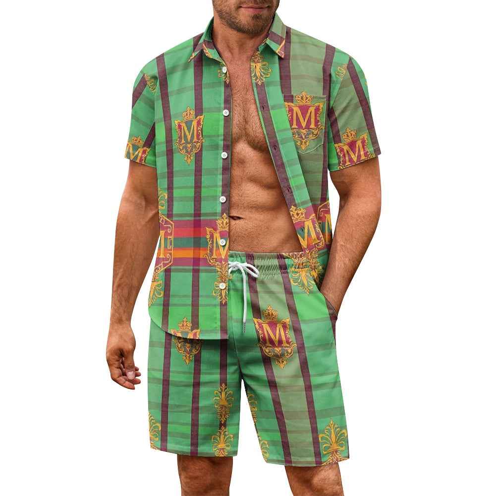 Men's Beach Shorts Set - Two Piece Summer Vacation Outfit