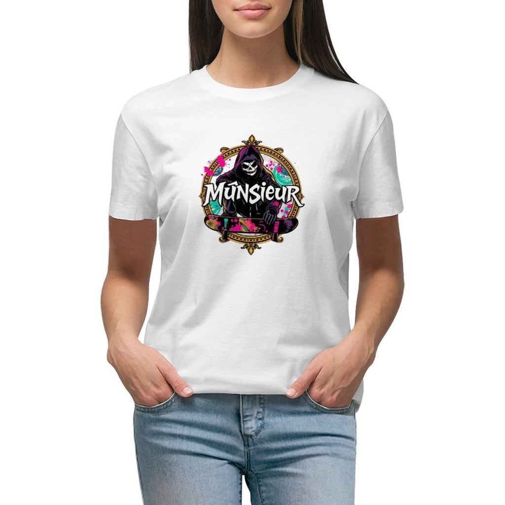 Women's T-shirt Munsieur Brand Streetwear Skater Design Skateboarding