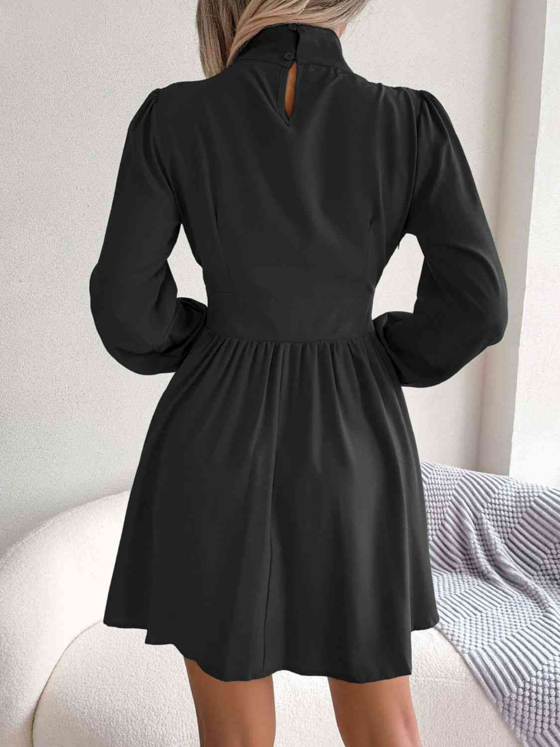 Cutout Turtle A-Line Mini Dress