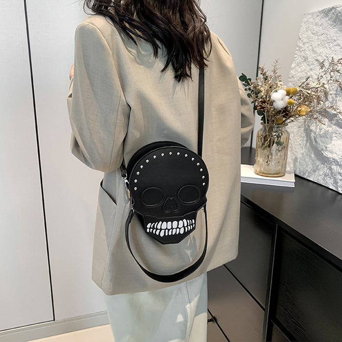 Halloween Skull Crossbody Bag - Gothic Messenger Shoulder Bag for Women