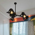 Industrial art deco black finish camera projector chandelier dining room