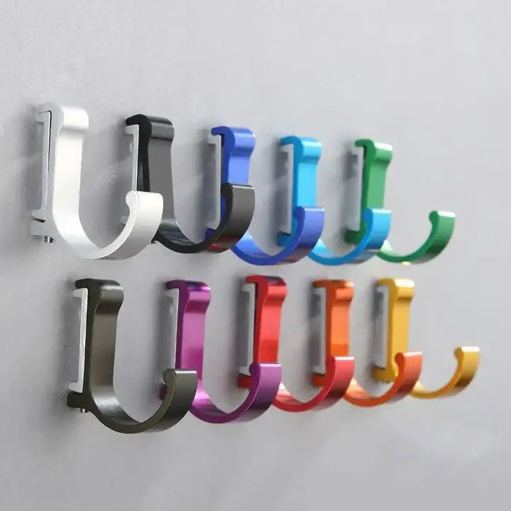 Candy color metal wall hooks for bathroom towels and coats