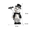 Cartoon black & white skeleton gentleman bat figurine living room decor