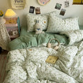 Cartoon dog printed cream comforter bedding set for bedroom