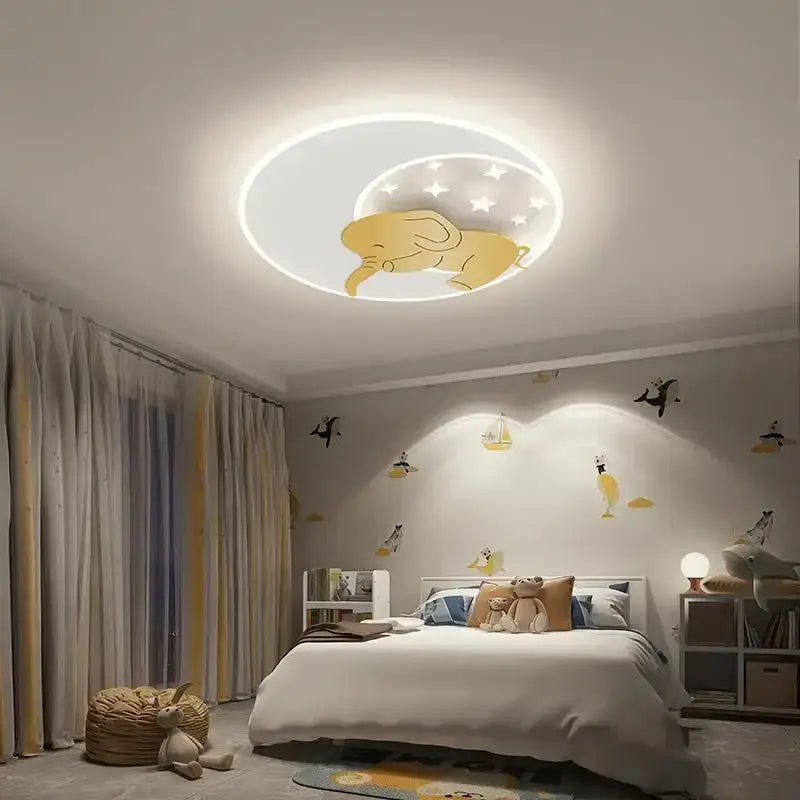 Cartoon elephant rabbit ceiling light for kid's room