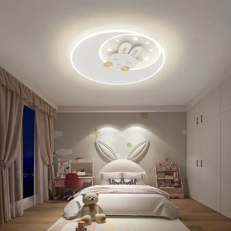 Cartoon elephant rabbit ceiling light for kid's room