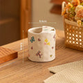 Cartoon pattern porcelain toothbrush holder for bathroom decor