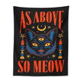 Cat tarot tapestry wall hanging black & blue bedroom decor