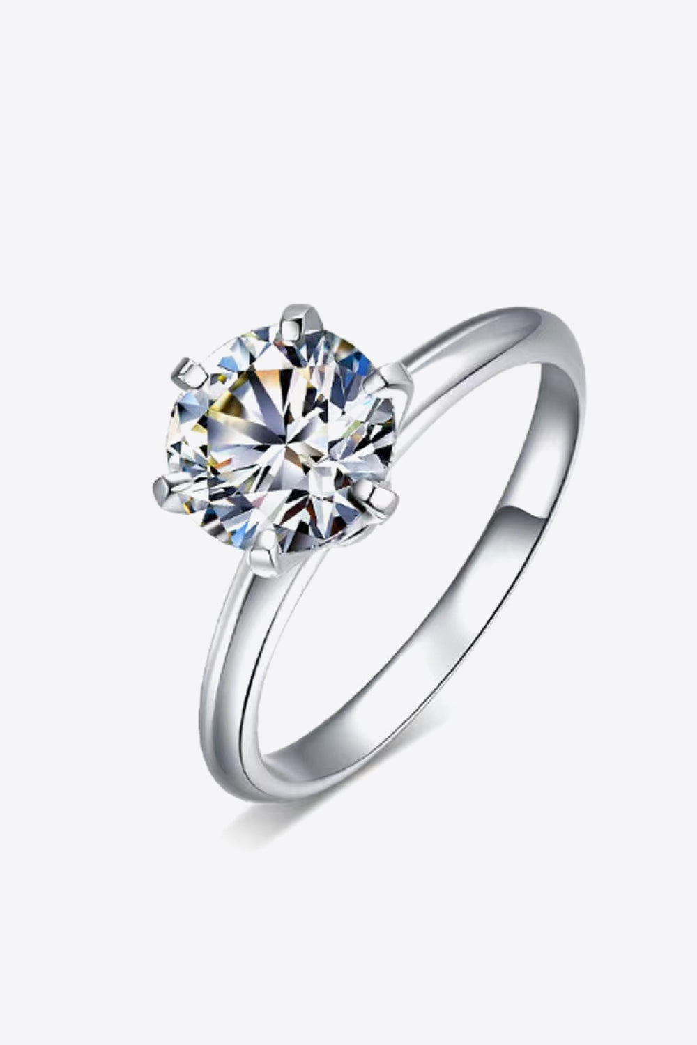 Adored Lab-grown Diamond Ring Sterling Silver 3 Carat 6-Prong