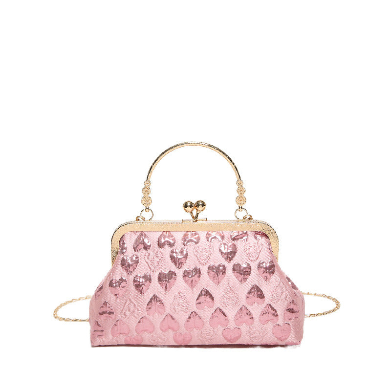Women's Small Square Crossbody Bag - Love Hand-held Shoulder Bag