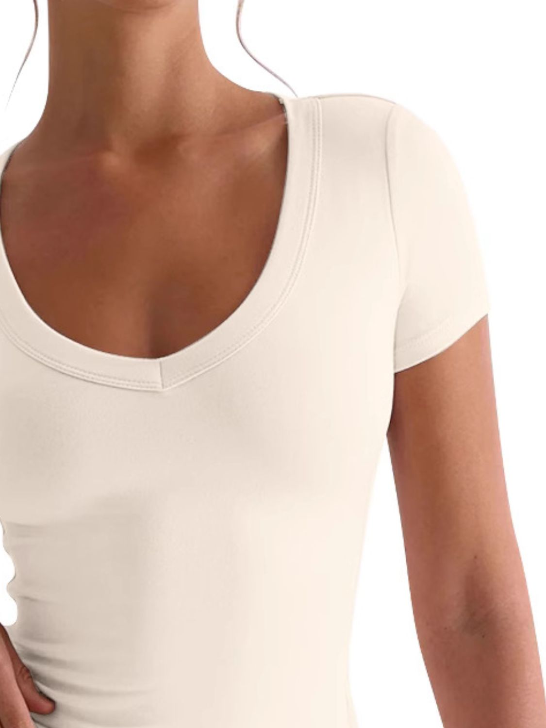 Women's Scoop Collar Fitted T-Shirt