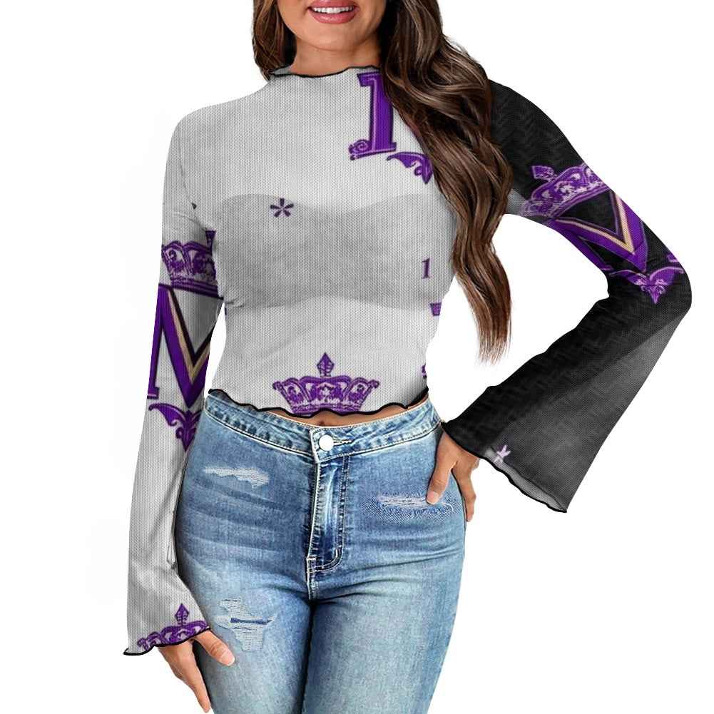 Women's Bell Sleeve Blouse - Trendy Long Sleeve Top for Women