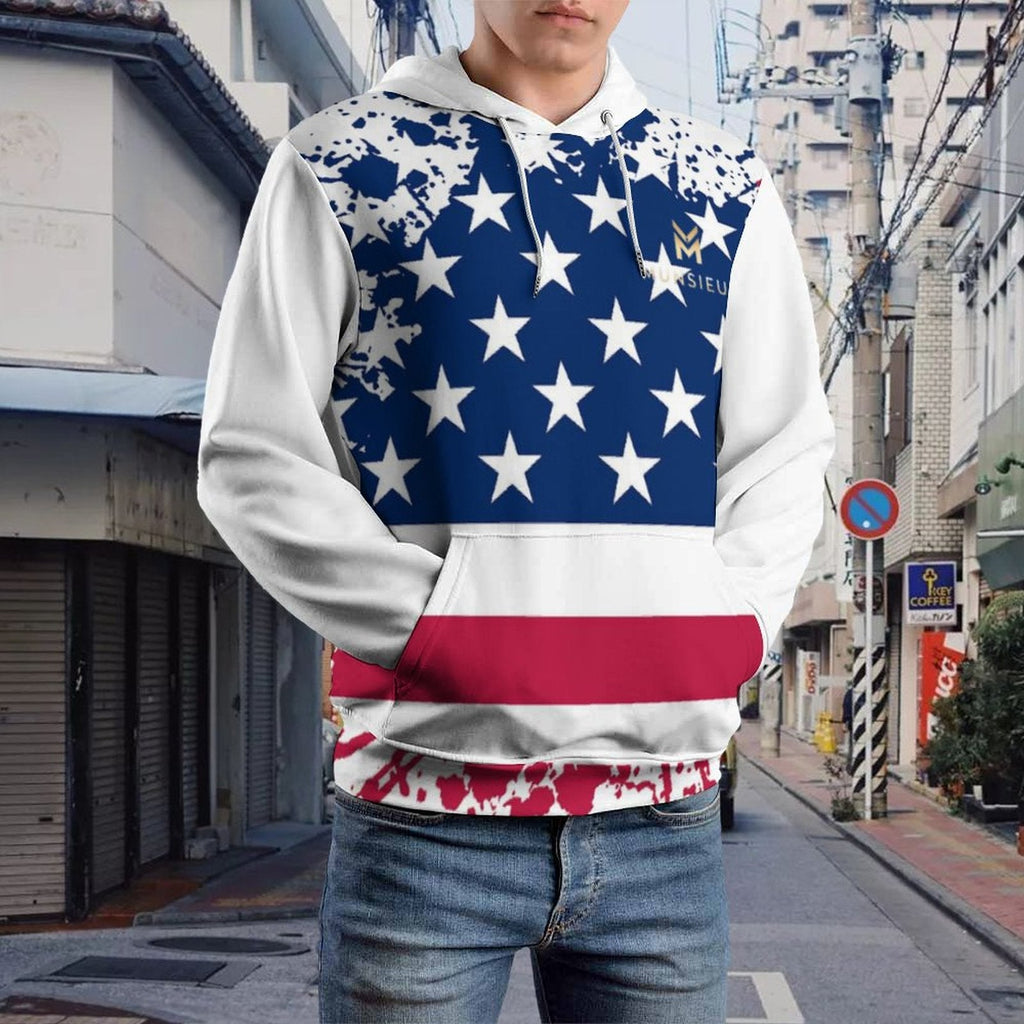 Munsieur Men's Graphic Hoodie America's Pride Hoodie 4th of July Independence Day Collection