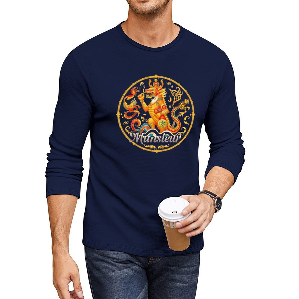 Munsieur Long Sleeve Tee for Men: Luxe Fabric, Tailored Fit