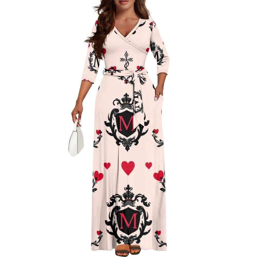 MUNSIEUR V-neck Maxi Dress Valentine's Day Collection New Arrivals