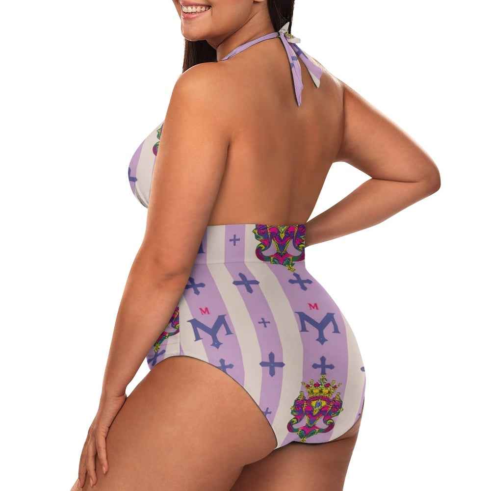 MUNSIEUR All-Over Print Women's High Cut One-piece Swimsuit