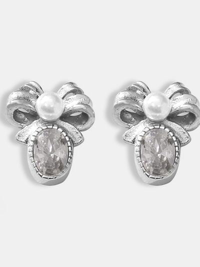 Titanium Bow Stud Earrings