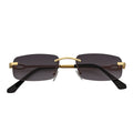 CHANELLE - Rimless Small Rectangle sunglasses Gold Lavender Fade Lens