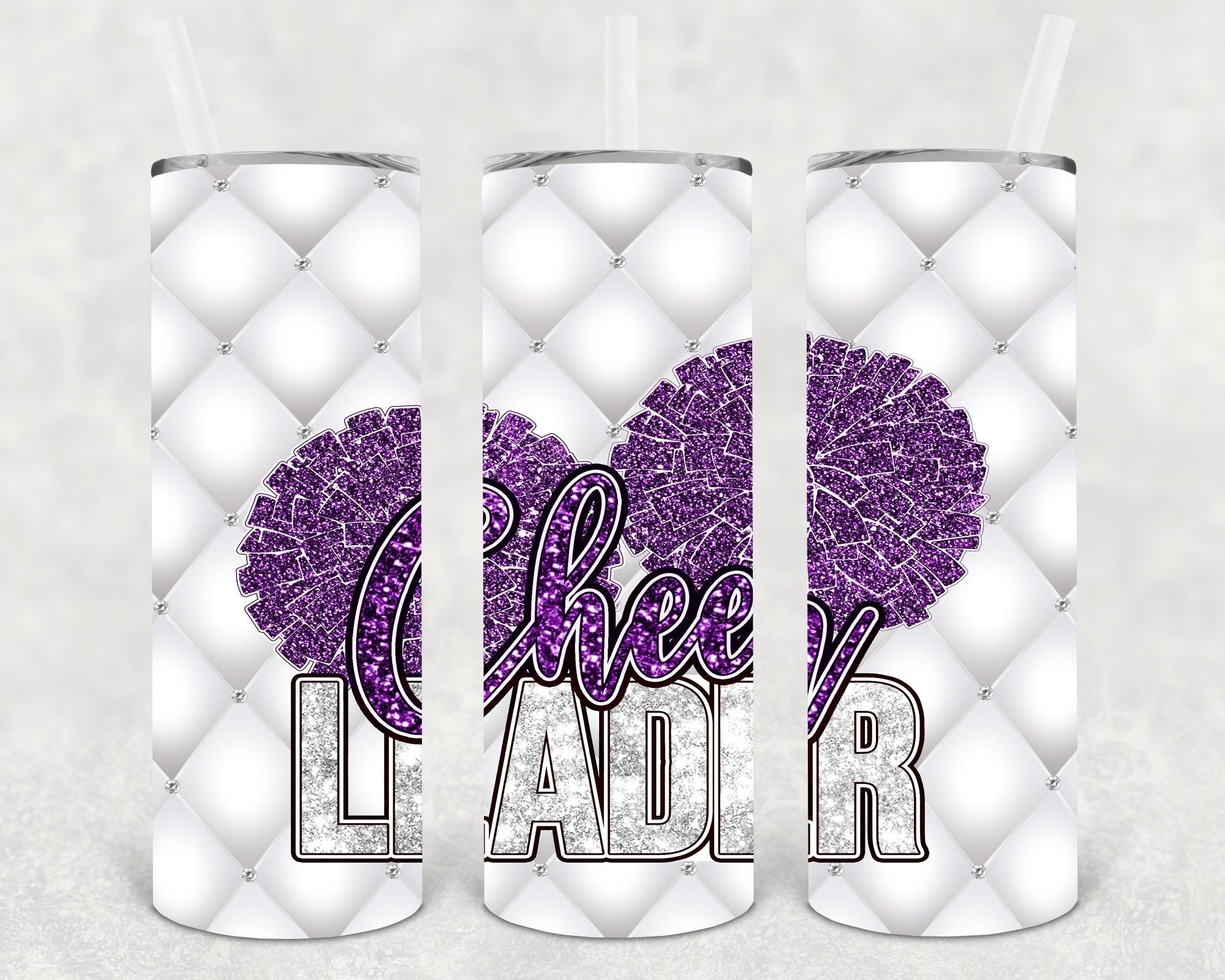 Cheerleader (Purple and White) 20 oz Skinny Tumbler