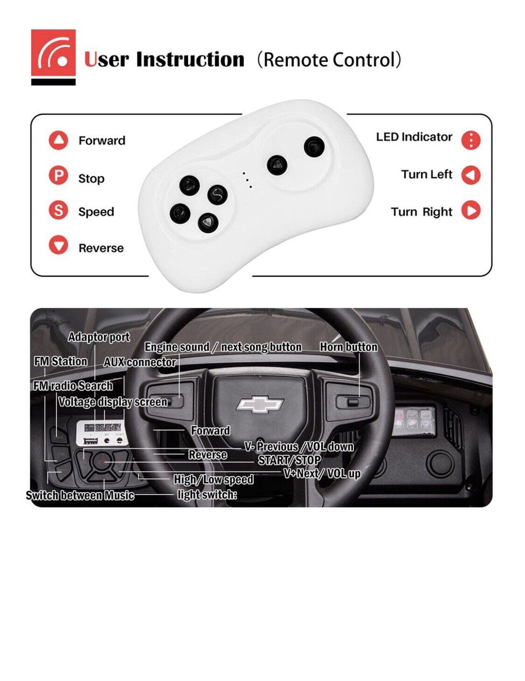 Chevrolet Silverado 12V Electric Ride-On Truck for Kids with 4 Wheels
