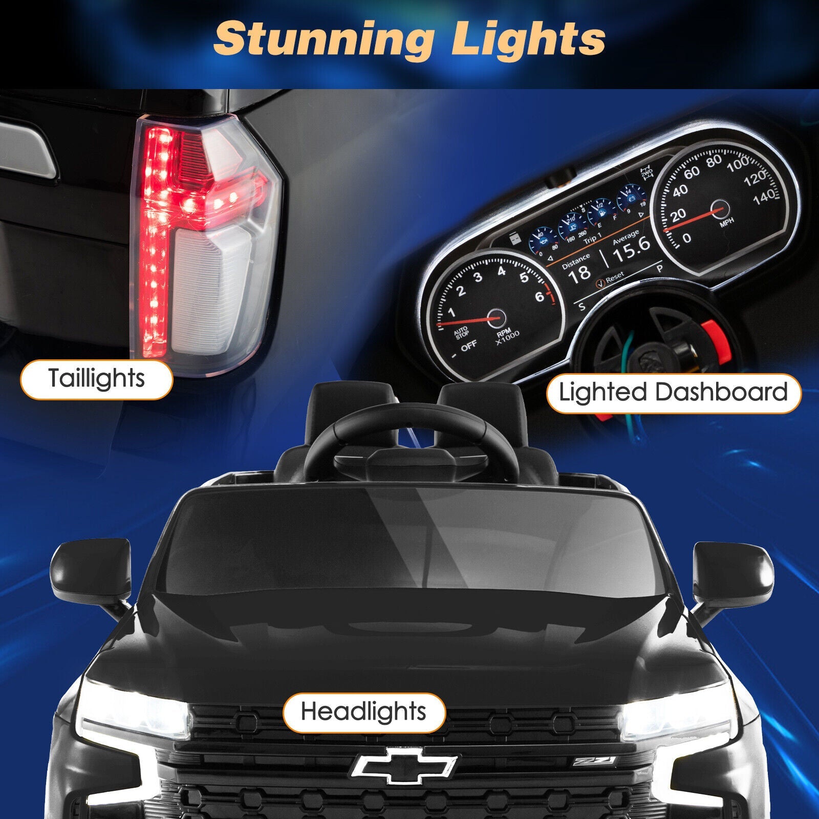 Chevrolet Tahoe Electric Ride-On Truck for Kids with Remote Control, Music, and Lights - 12V SUV Toy